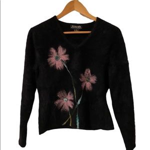 Black angora sweater